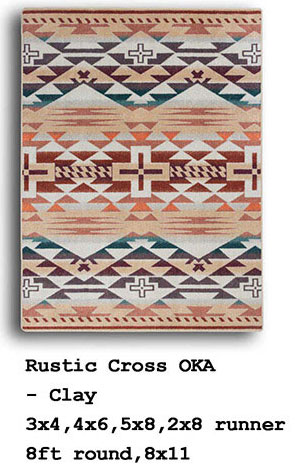 Outpost Rug Collection-Rustic Cross-Clay Outpost Rug Collection-Rustic Cross-Clay