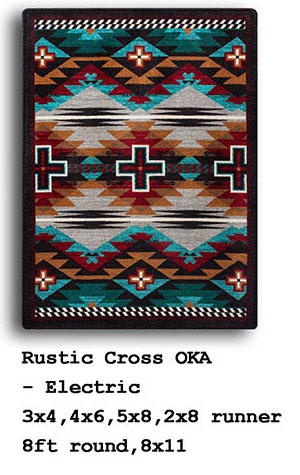 Outpost Rug Collection-Rustic Cross-Electric Outpost Rug Collection-Rustic Cross-Electric