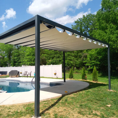 Dallas, TX Patio retractable pergola-Pergostar-Romano 002