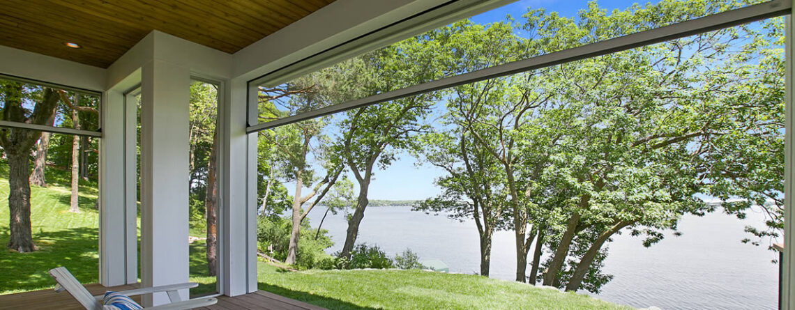 Dallas motorized retractable screens on porch