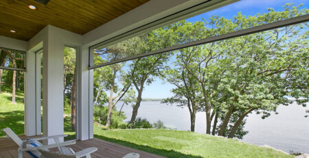 Dallas motorized retractable screens on porch