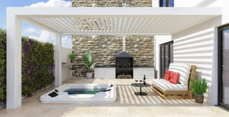 Fort Worth louvered-roof patio